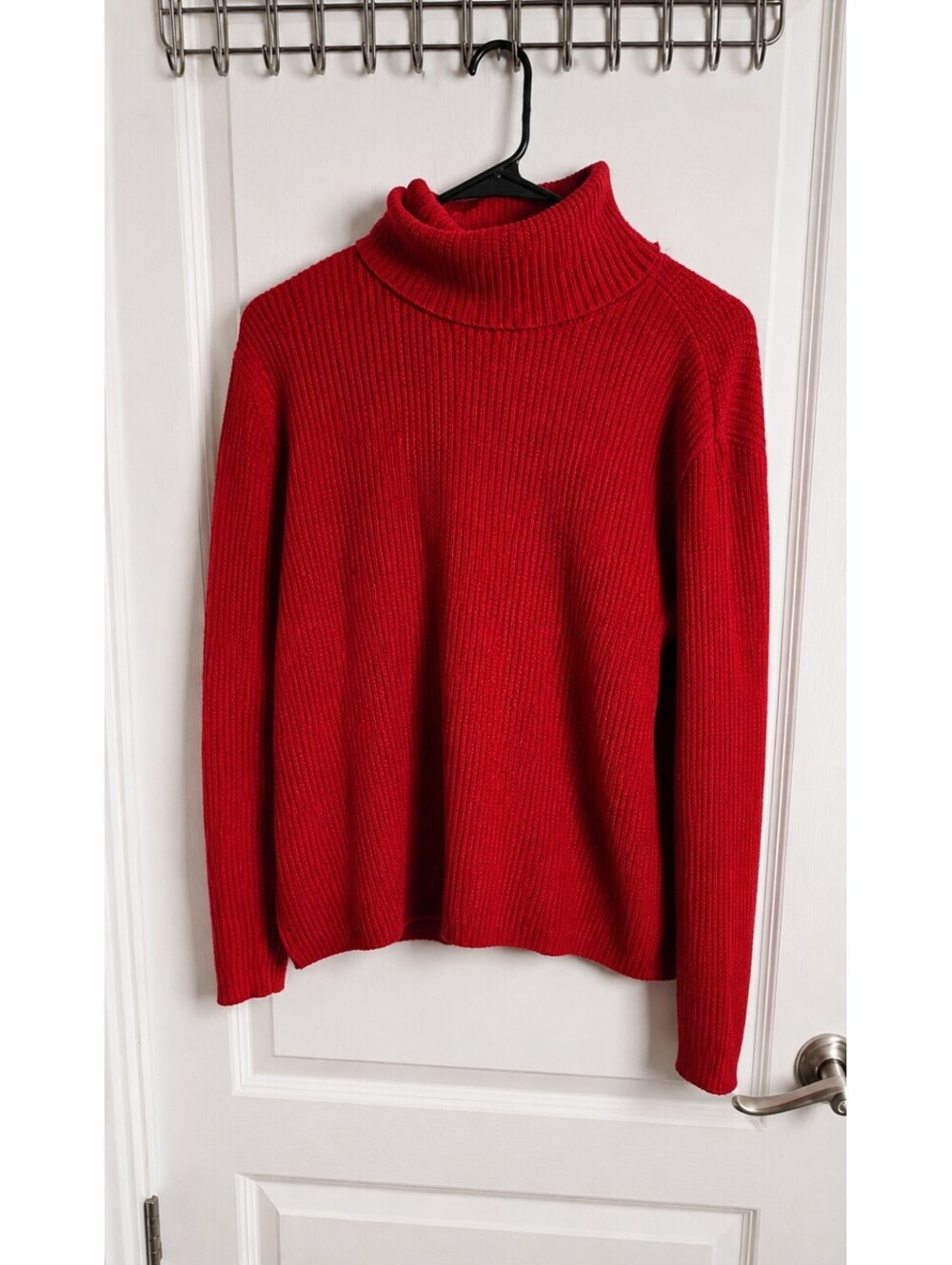 Liz Claiborne Lizsport Red Ribbed Cotton Turtleneck Sweater XL